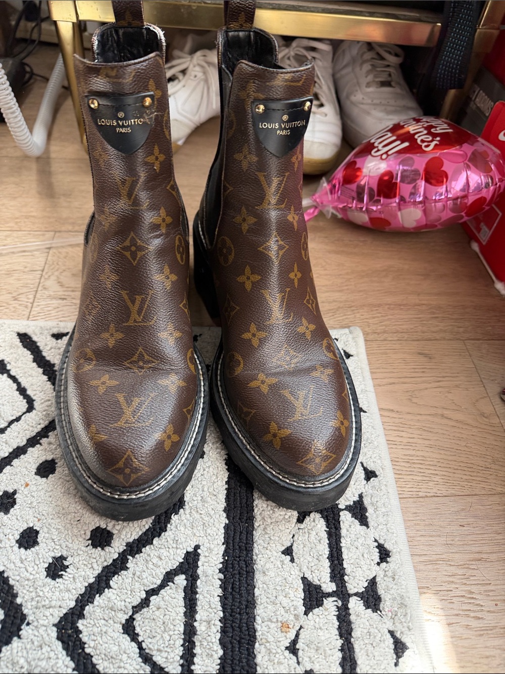 Louis Vuitton Monogram Pull-On Chelsea Boots in Brown